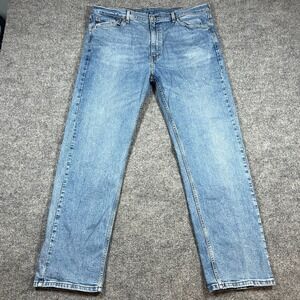Levis 505 Jeans Mens 40x32 Blue Denim Cotton Stretch Straight Leg Regular Fit